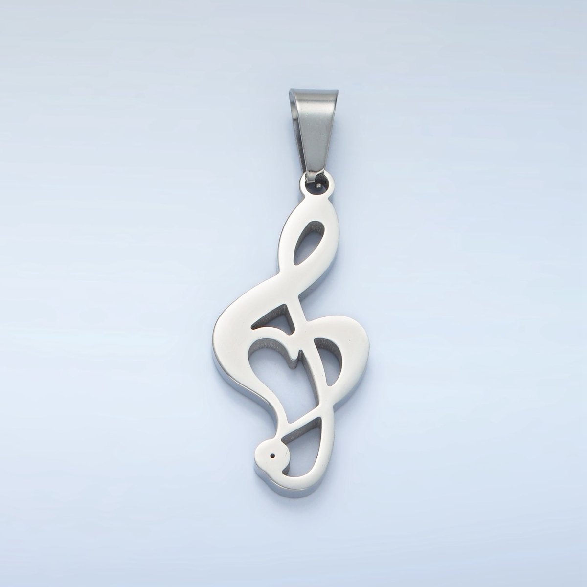 Stainless Steel 35mm Treble Clef Musical Note Pendant in Gold &amp; Silver | P1478