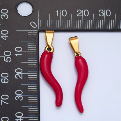 Stainless Steel 36mm Red Enamel Chili Charm | P1484