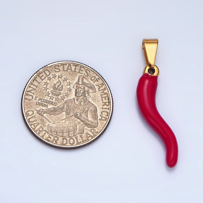 Stainless Steel 36mm Red Enamel Chili Charm | P1484