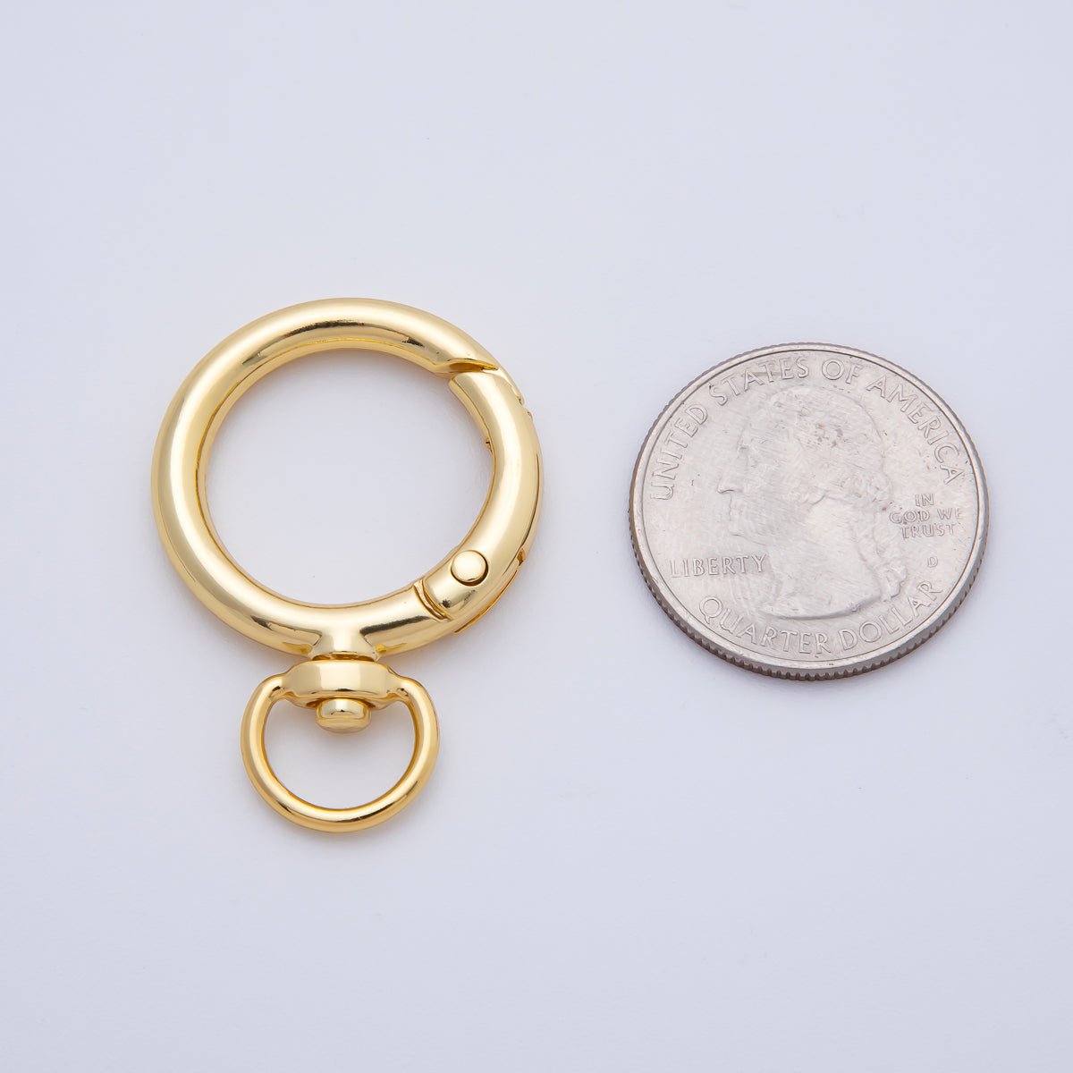 Stainless Steel 38mm Round Push Gate Clasp Open Loop Closure Finding | Z1413