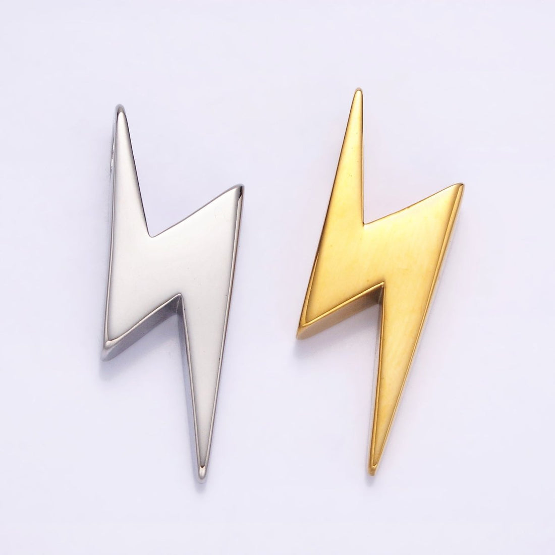 Stainless Steel 38mm Thunder Lightning Bolt Pendant in Gold &amp; Silver  P-612