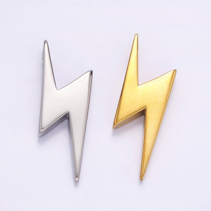 Stainless Steel 38mm Thunder Lightning Bolt Pendant in Gold &amp; Silver  P-612