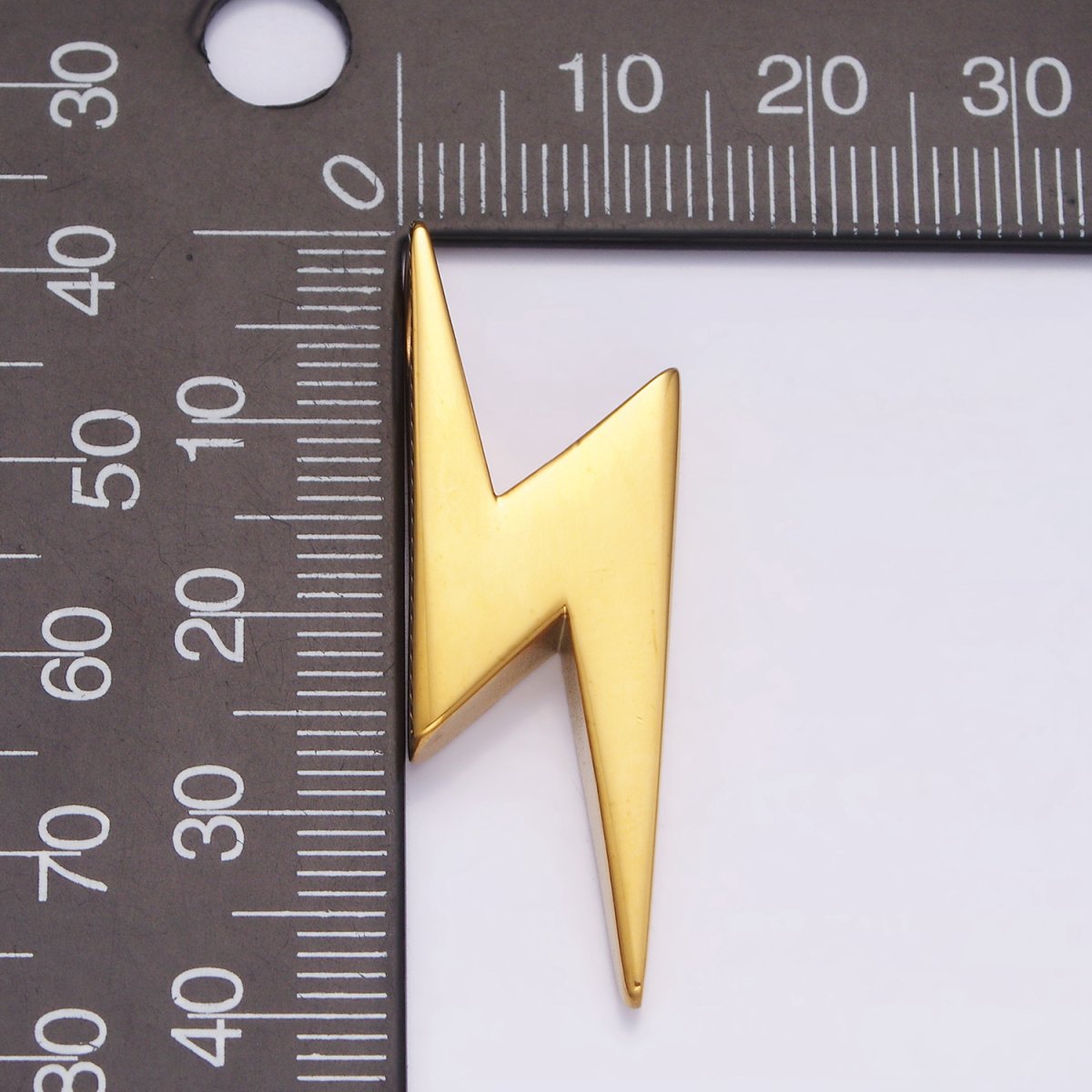 Stainless Steel 38mm Thunder Lightning Bolt Pendant in Gold &amp; Silver  P-612