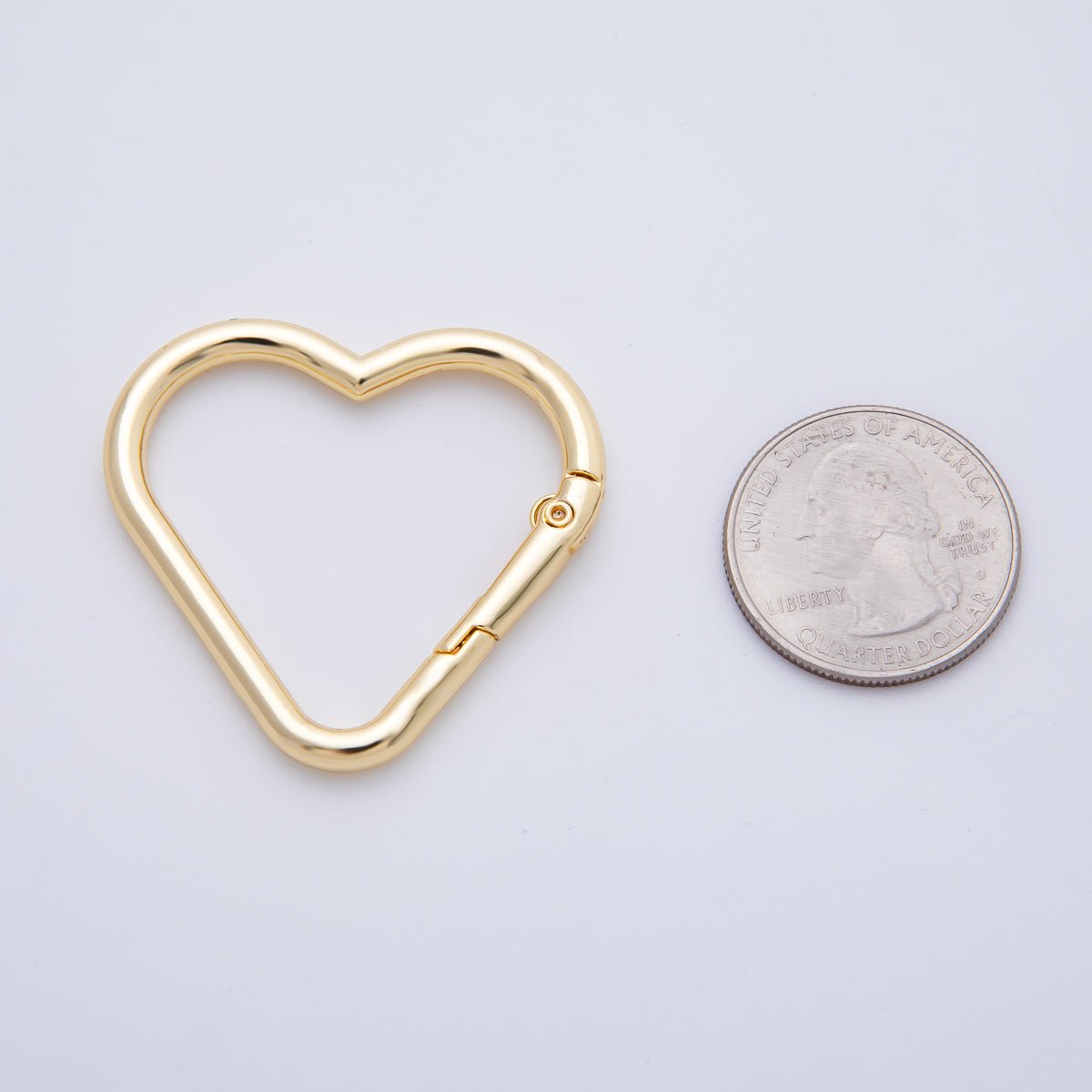 Stainless Steel 39.5mm Heart-Shaped Push Gate Clasp Closure Finding | Z1415