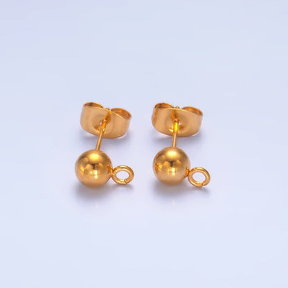 Stainless Steel 3mm, 4mm, 5mm Ball Bead Drop Stud Findings | Z1062 Z1077 Z1078