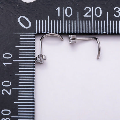 Titanium 3mm Clear CZ Cartilage Nose Single Piercing Stud in Gold &amp; Silver | BJ-00039 BJ-00040