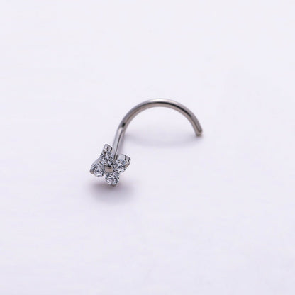 Titanium 3mm Clear CZ Cartilage Nose Single Piercing Stud in Gold &amp; Silver | BJ-00039 BJ-00040