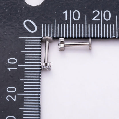 Titanium 3mm Clear CZ Flower Single Cartilage Piercing Flat Back Stud | BJ-00045 BJ-00046
