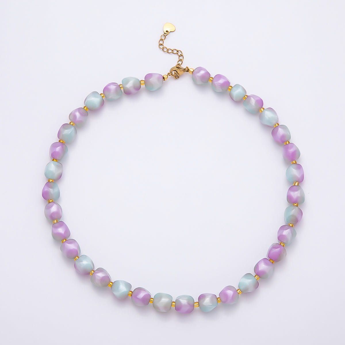 Stainless Steel 3mm Geometric Resin 16 Inch Necklace w. Extender | WA-04502 ~ WA-04508