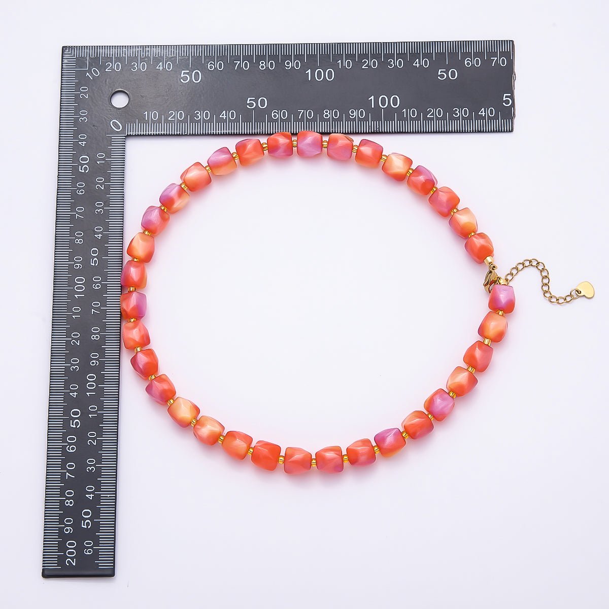 Stainless Steel 3mm Geometric Resin 16 Inch Necklace w. Extender | WA-04502 ~ WA-04508