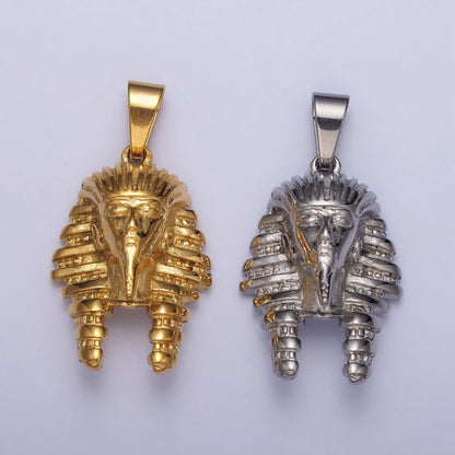Stainless Steel 40mm Ancient Egyptian Mummy King Pharaoh Pendant in Gold &amp; Silver J-507 J-508