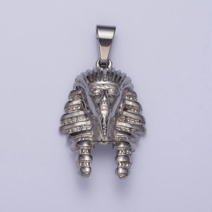 Stainless Steel 40mm Ancient Egyptian Mummy King Pharaoh Pendant in Gold &amp; Silver J-507 J-508