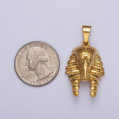 Stainless Steel 40mm Ancient Egyptian Mummy King Pharaoh Pendant in Gold &amp; Silver J-507 J-508