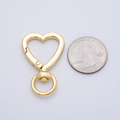 Stainless Steel 41mm Heart-Shaped Push Gate Clasp Open Loop Closure Finding | Z1414