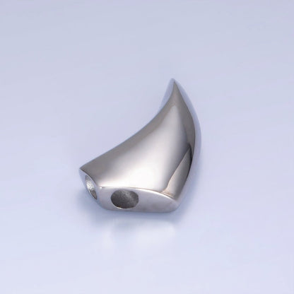 Stainless Steel 42mm Edged Geometric Tusk Charm | P943