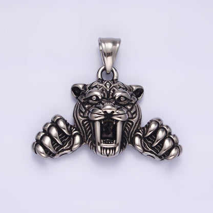 Stainless Steel 44mm Claws Panther Leopard Tiger Animal Pendant | P-828
