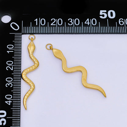 Stainless Steel 45mm Dotted Slither Snake Serpent Charm | P1045