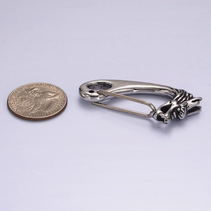 Stainless Steel 45mm Dragon Animal Head Carabiner Snap Hook Finding | Z668