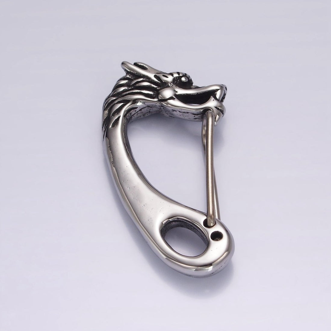 Stainless Steel 45mm Dragon Animal Head Carabiner Snap Hook Finding | Z668