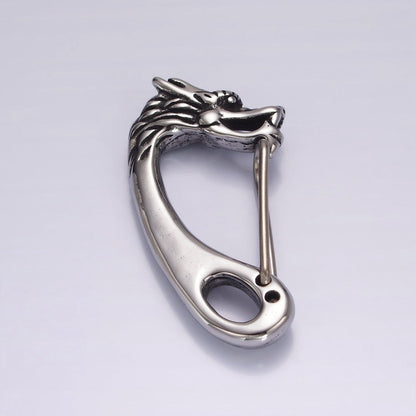 Stainless Steel 45mm Dragon Animal Head Carabiner Snap Hook Finding | Z668