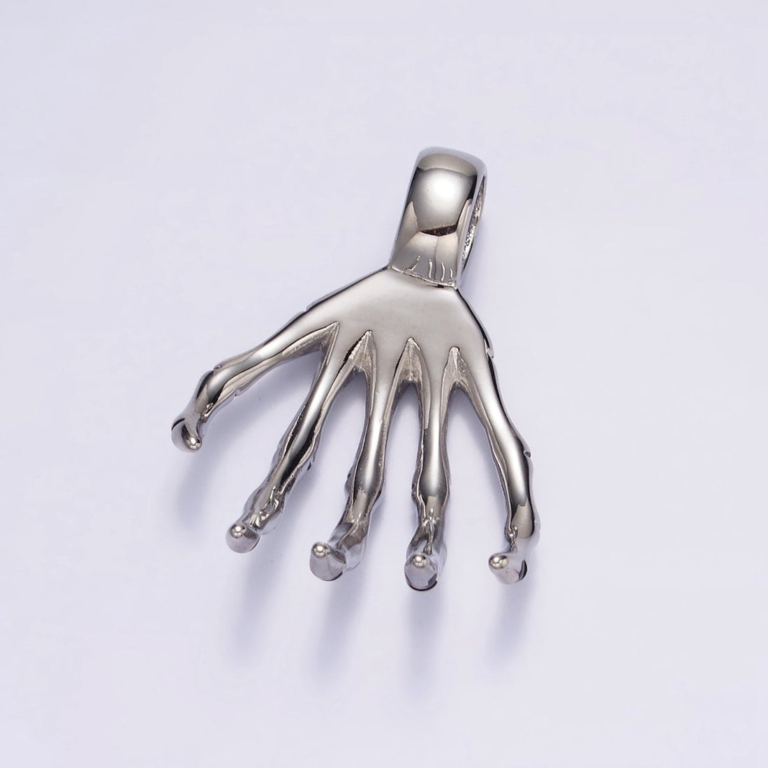 Stainless Steel 45mm Long Skeleton Bone Hands Horror Halloween Charm P-552