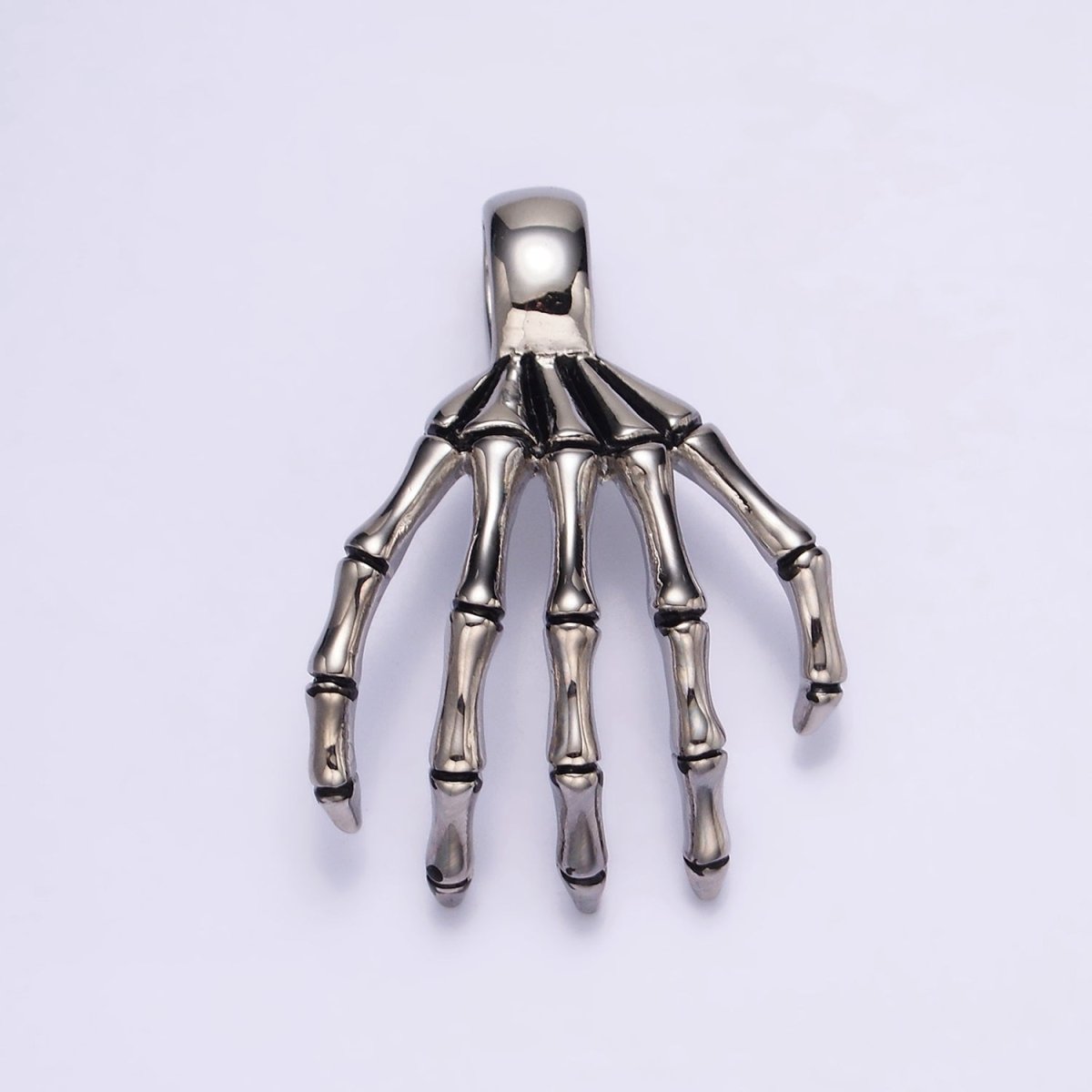 Stainless Steel 45mm Long Skeleton Bone Hands Horror Halloween Charm P-552