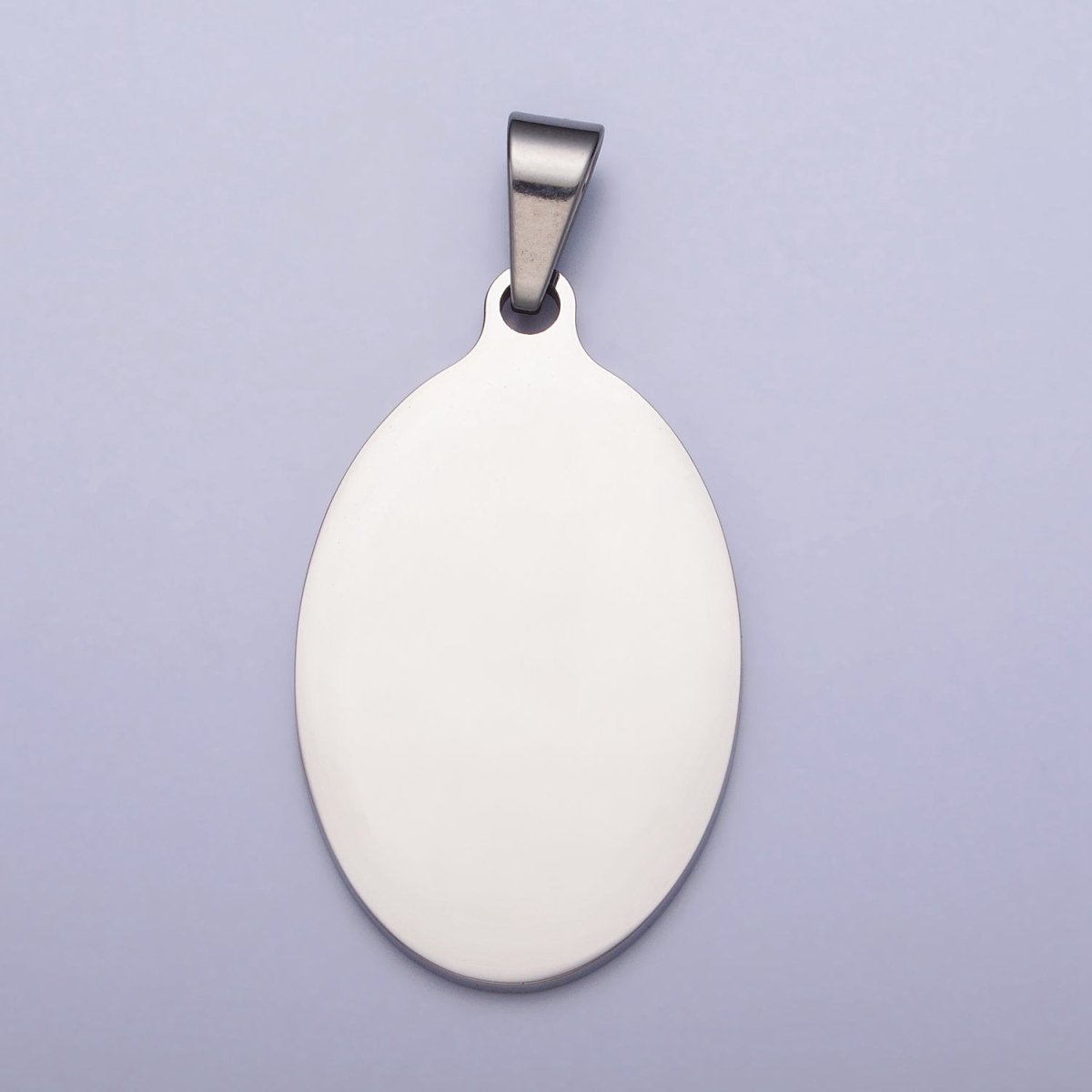 Stainless Steel 46.5mm Oval Personalized Pendant in Gold &amp; Silver J-563 J-566
