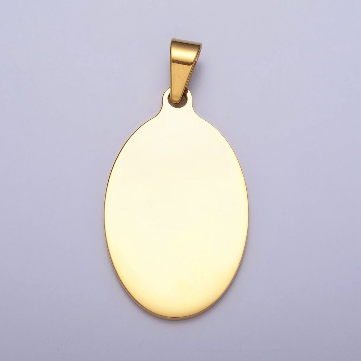Stainless Steel 46.5mm Oval Personalized Pendant in Gold &amp; Silver J-563 J-566