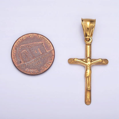 Stainless Steel 46.7mm, 38.7mm Edged Religious Jesus Crucifix Cross Pendant | P1167 P1168