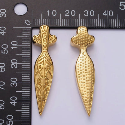 Stainless Steel 47mm Artisan Sword Dagger Knife Weapon Pendant | P1069