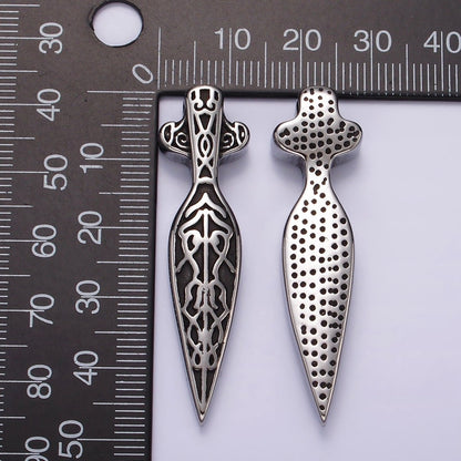 Stainless Steel 47mm Artisan Sword Dagger Knife Weapon Pendant | P1362
