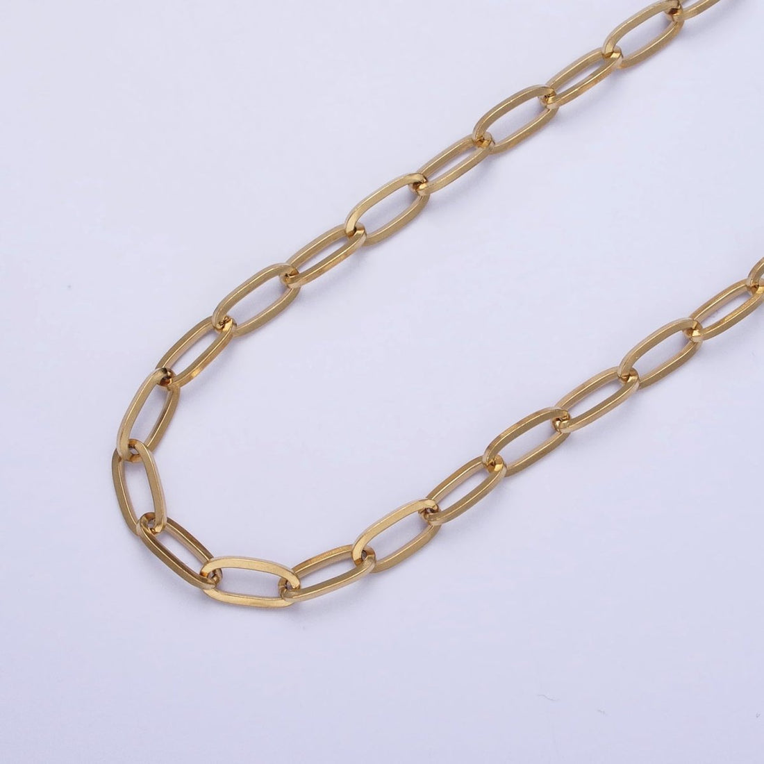 Stainless Steel 4.8mm Paperclip Unfinished Tarnish-Free Chain by Yard in Gold &amp; Silver | ROLL-1358 ROLL-1359 Clearance Pricing