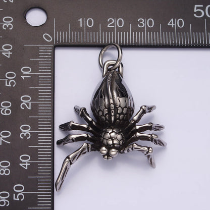 Stainless Steel 50mm Tarantula Spider Crawl Charm Halloween Jewelry P-616