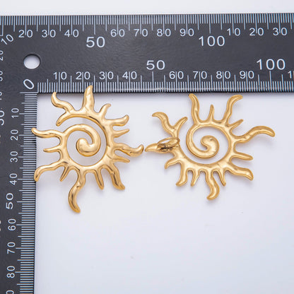 Stainless Steel 54mm Boho Celestial Tribal Sun Charm | AH-929