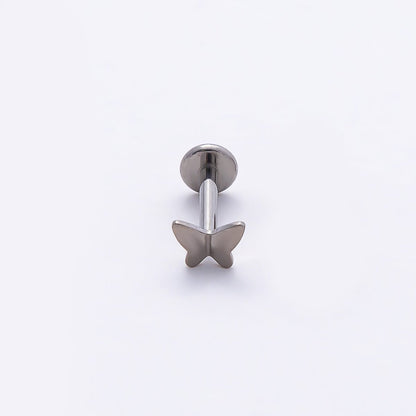 Titanium 5.5mm Butterfly Single Cartilage Piercing Flat Back Stud in Gold &amp; Silver | BJ-00019  BJ-00020