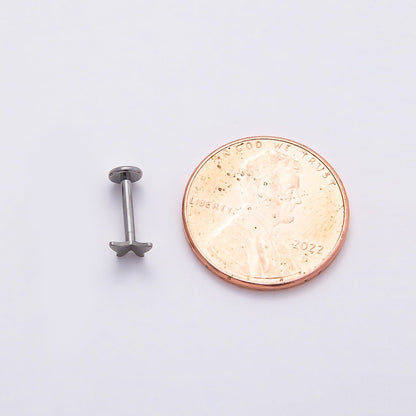 Titanium 5.5mm Butterfly Single Cartilage Piercing Flat Back Stud in Gold &amp; Silver | BJ-00019  BJ-00020