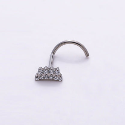 Titanium 5mm Clear Micro Paved CZ Cartilage Nose Single Piercing Stud | BJ-00025