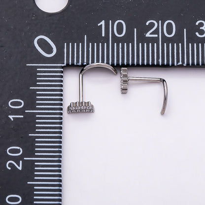 Titanium 5mm Clear Micro Paved CZ Cartilage Nose Single Piercing Stud | BJ-00025