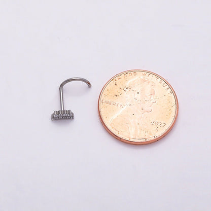 Titanium 5mm Clear Micro Paved CZ Cartilage Nose Single Piercing Stud | BJ-00025