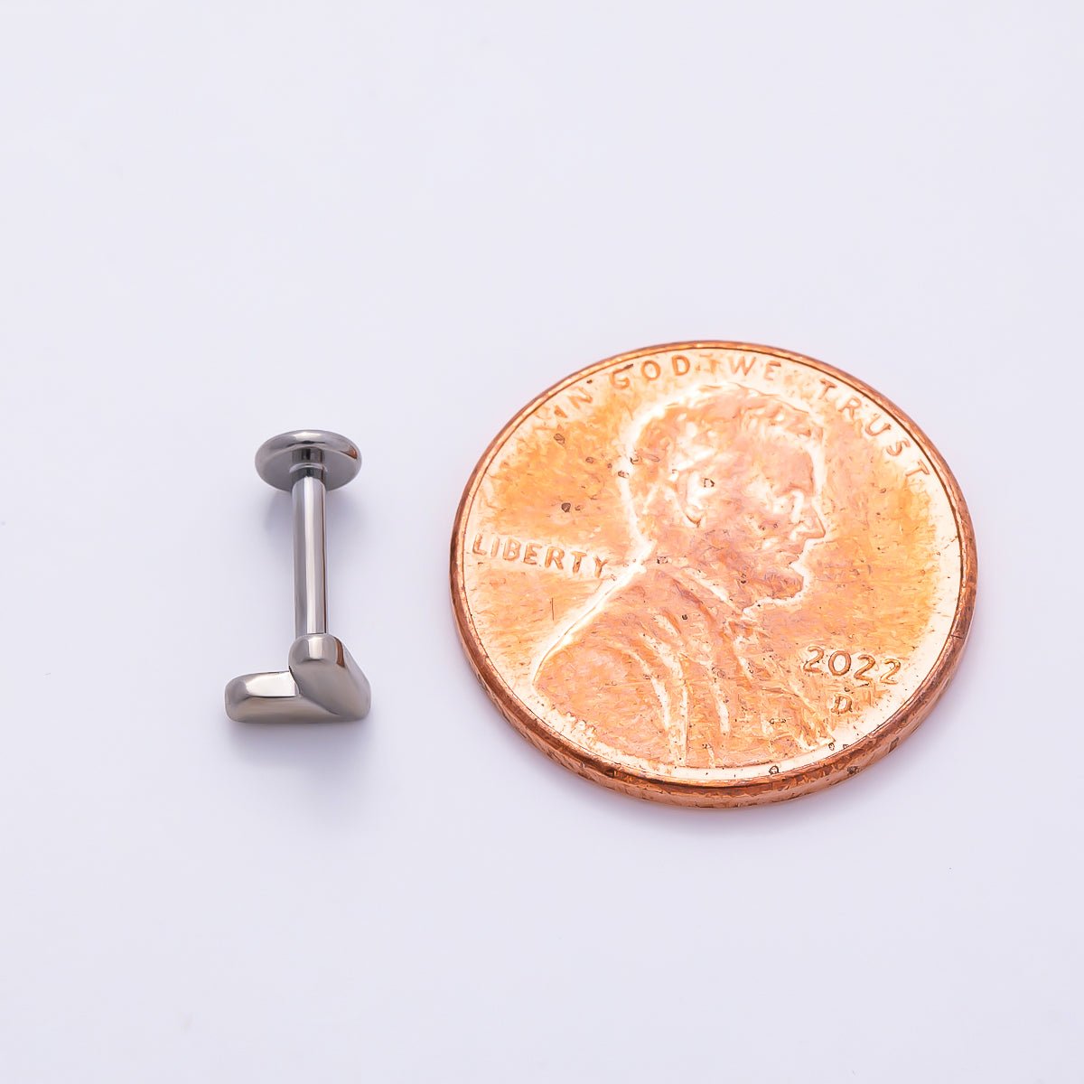 Titanium 5mm Minimalist Heart Single Cartilage Piercing Flat Back Stud | BJ-00032