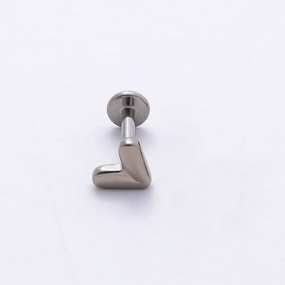 Titanium 5mm Minimalist Heart Single Cartilage Piercing Flat Back Stud | BJ-00032