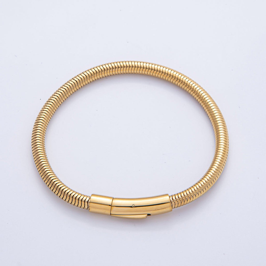 Stainless Steel 5mm Minimalist Snake Chain 8 Inch Bracelet in Gold &amp; Silver | WA-03859 WA-01378