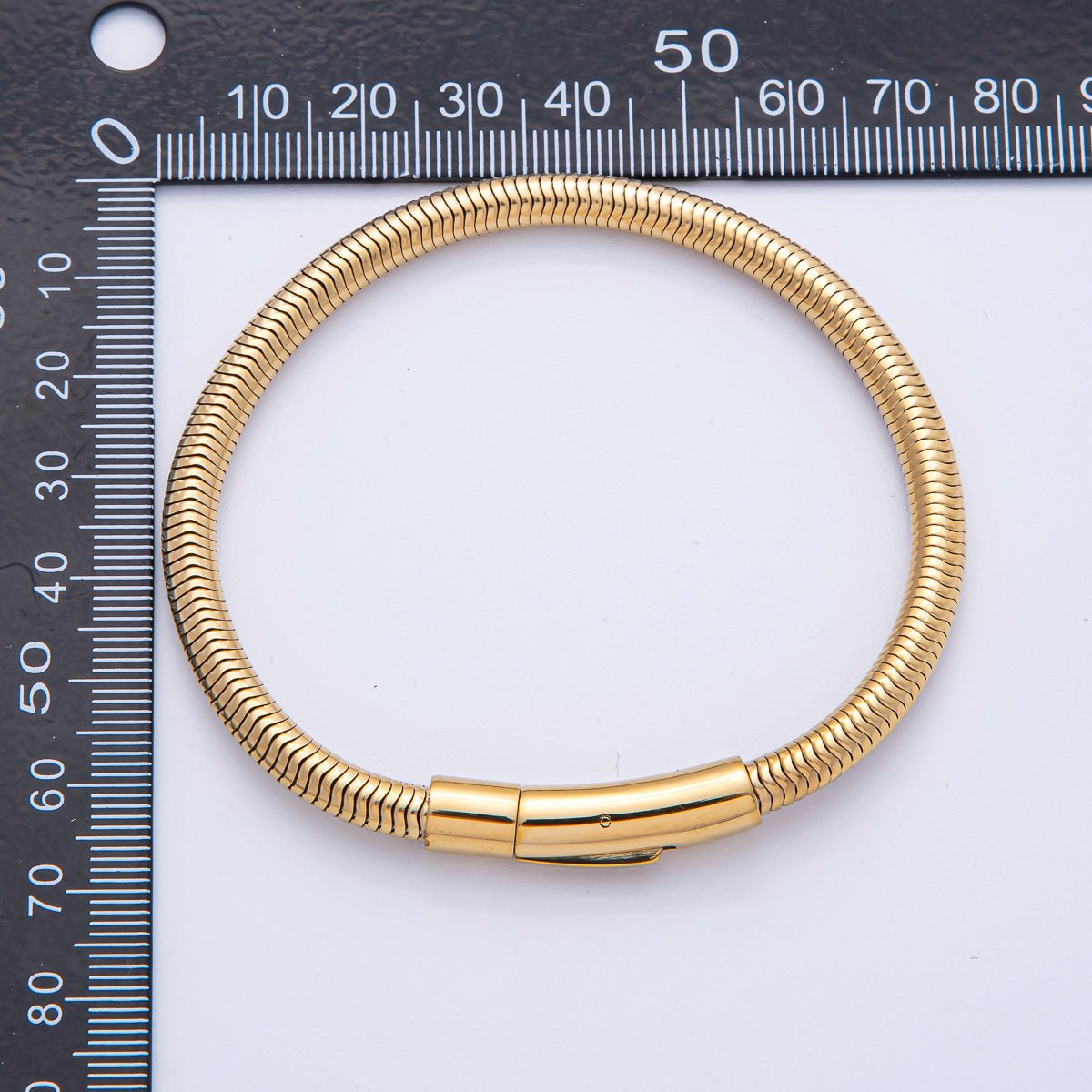 Stainless Steel 5mm Minimalist Snake Chain 8 Inch Bracelet in Gold &amp; Silver | WA-03859 WA-01378