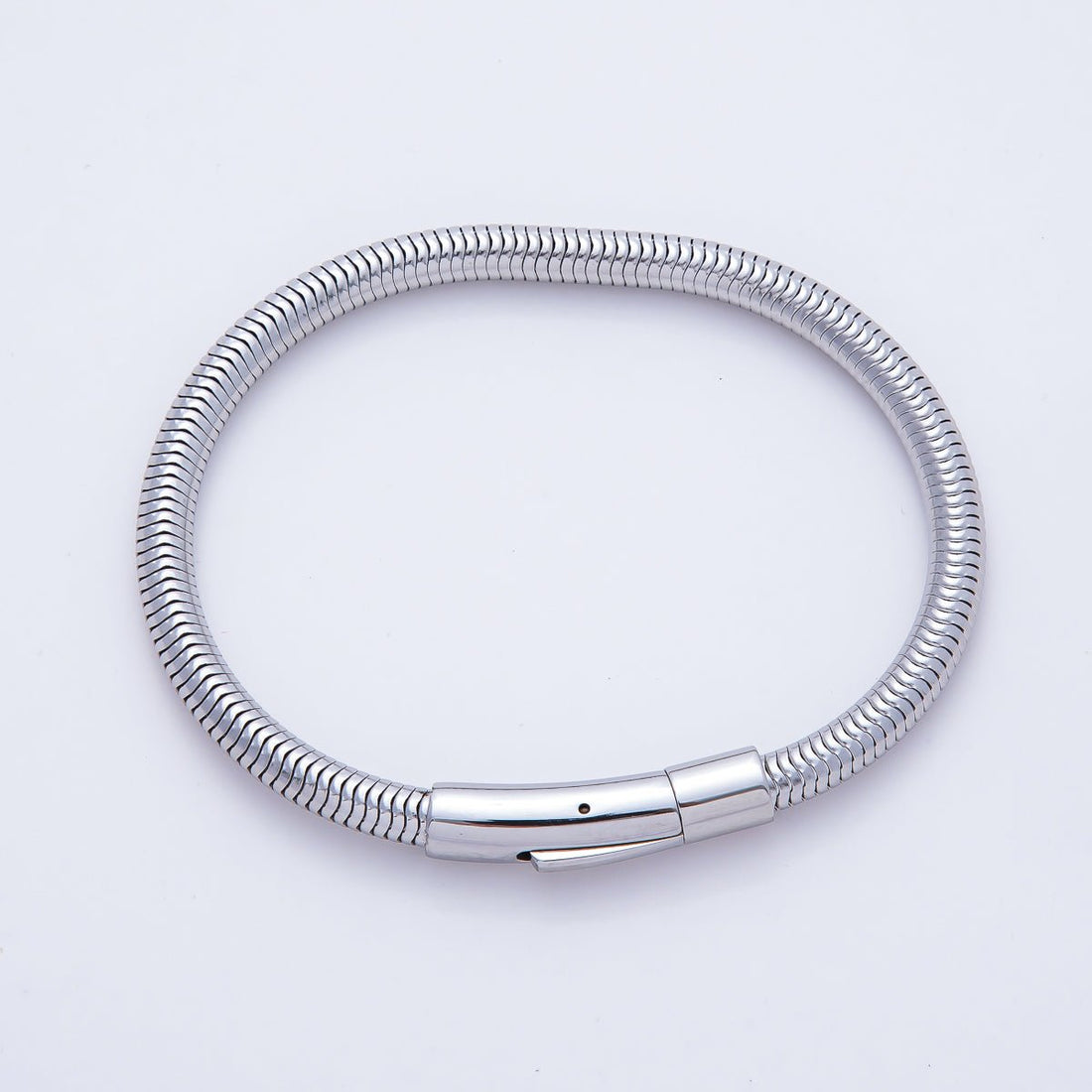 Stainless Steel 5mm Minimalist Snake Chain 8 Inch Bracelet in Gold &amp; Silver | WA-03859 WA-01378