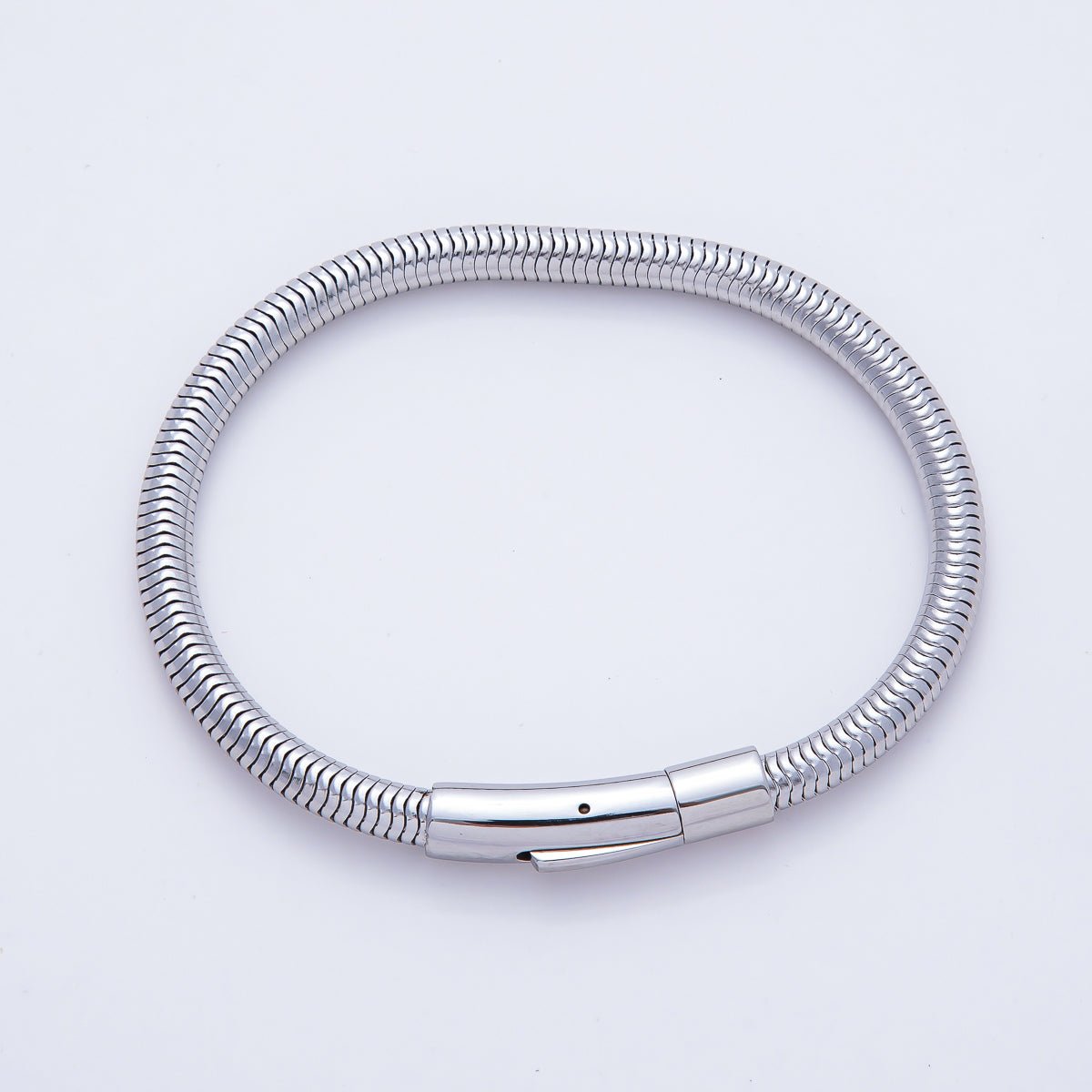 Stainless Steel 5mm Minimalist Snake Chain 8 Inch Bracelet in Gold &amp; Silver | WA-03859 WA-01378