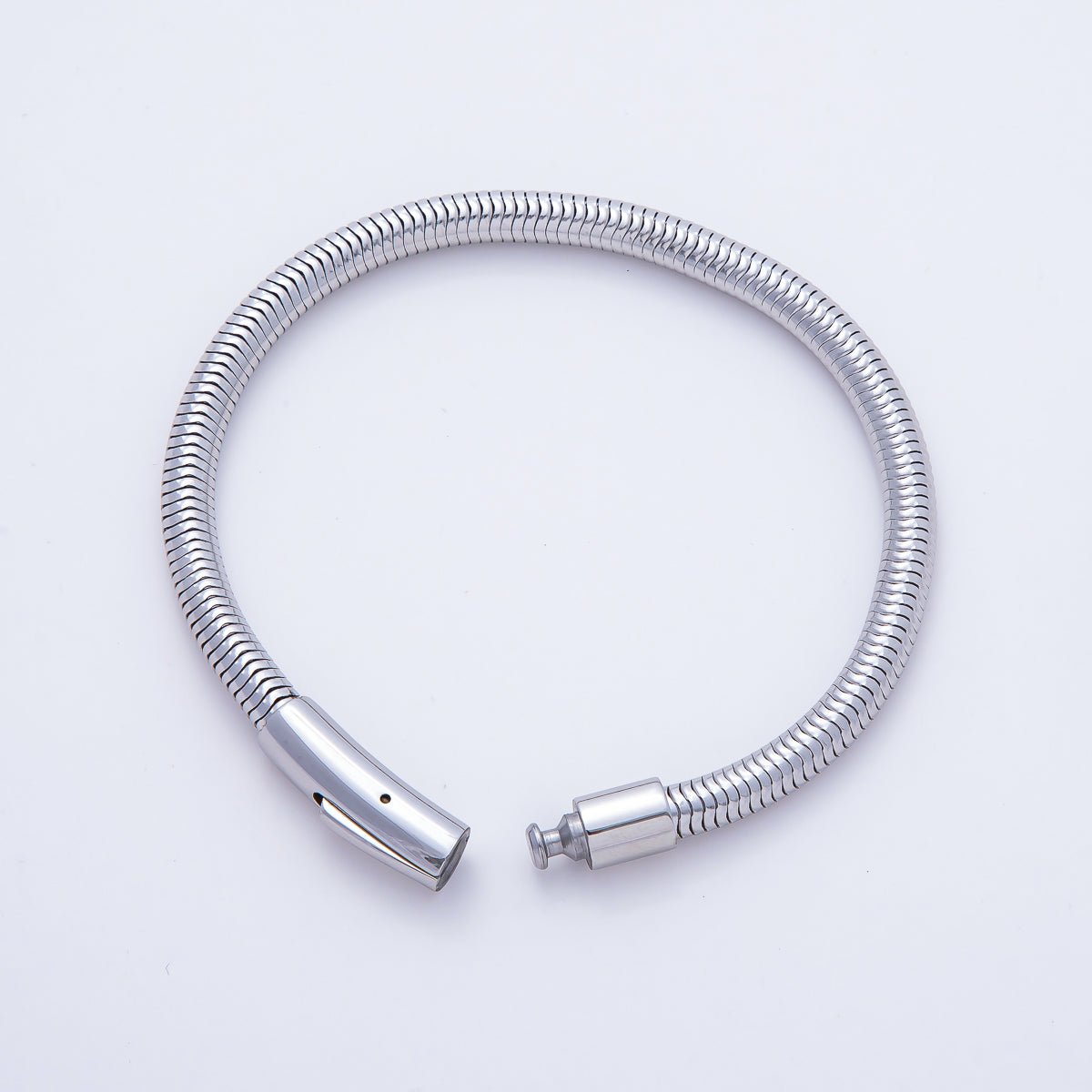 Stainless Steel 5mm Minimalist Snake Chain 8 Inch Bracelet in Gold &amp; Silver | WA-03859 WA-01378