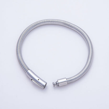 Stainless Steel 5mm Minimalist Snake Chain 8 Inch Bracelet in Gold &amp; Silver | WA-03859 WA-01378