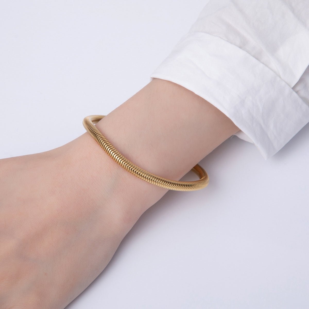 Stainless Steel 5mm Minimalist Snake Chain 8 Inch Bracelet | WA-3859