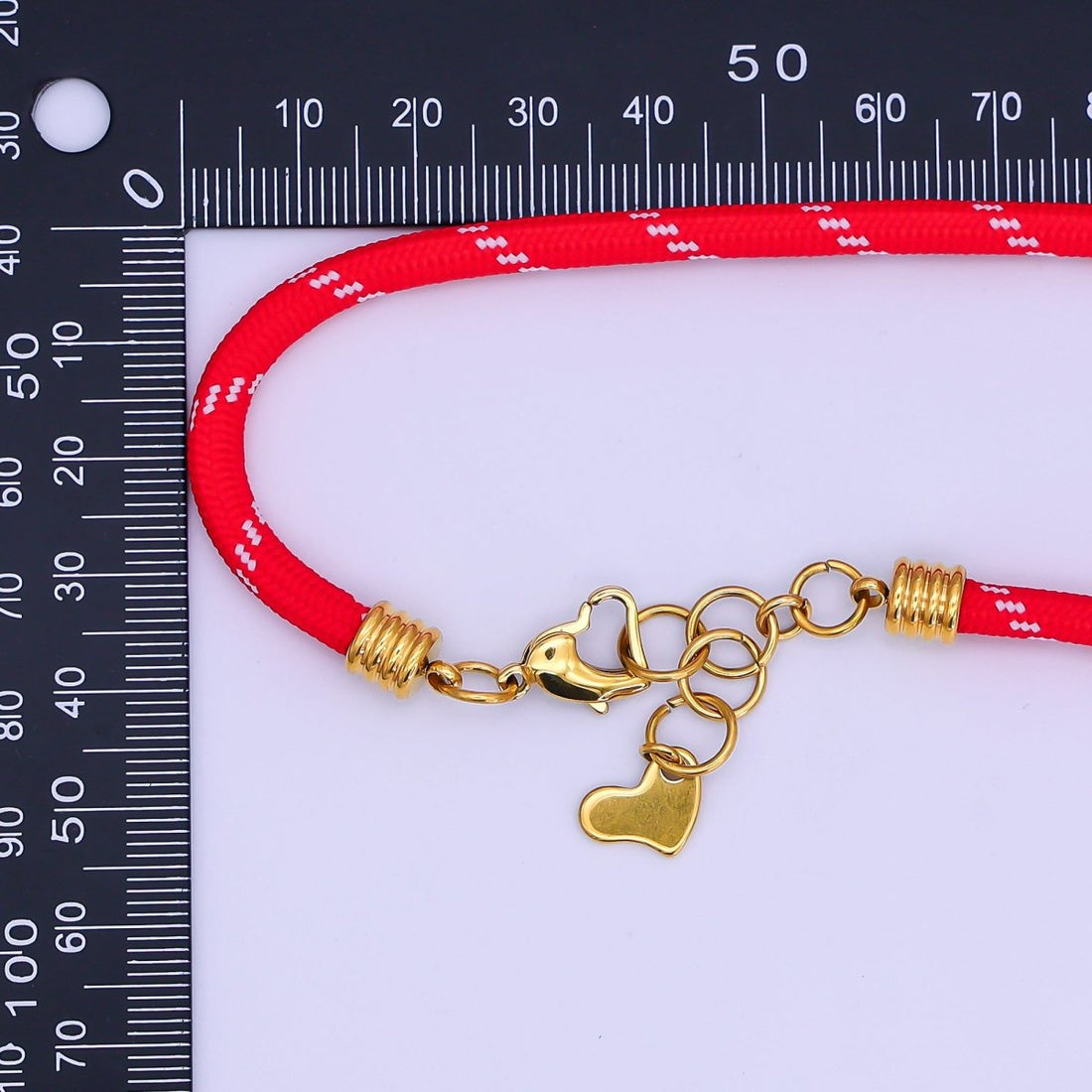 Stainless Steel 5mm Red, Green Heart Summer Sport Cord 18.5 Inch Necklace | WA-3157 WA-3158