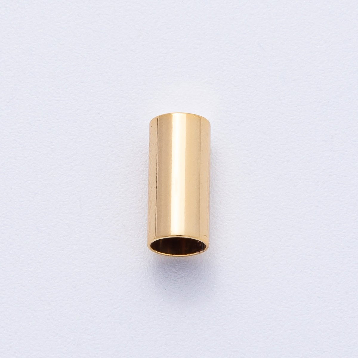 18K Gold PVD Stainless Steel 5mm x 10.8mm Minimalist Cylinder Tube End Cap Finding by 6 Pieces / Set | Z1658